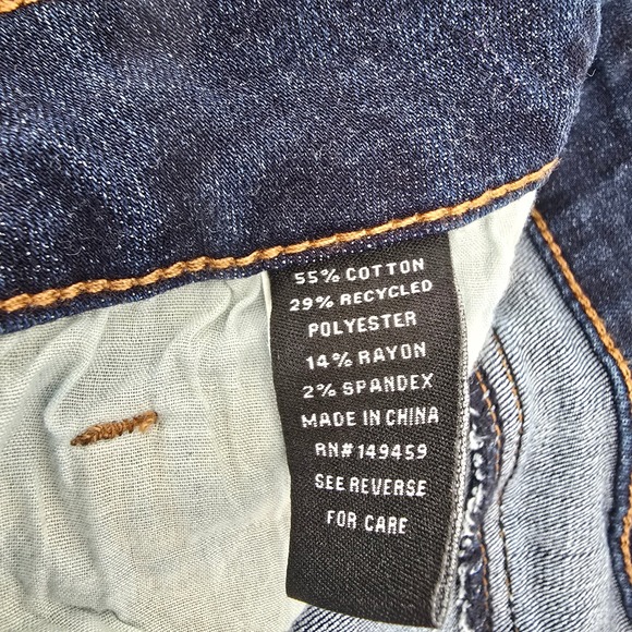 Ashley Mason Womens Flare Jeans Floral Embroidered Raw Hem Dark Wash 13/31 - Picture 6 of 9